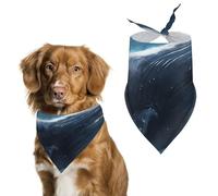 Whales Traveling in Space Printed Pet Scarf Polyester Triangle Scarf - One Size (27.6in X 11.8in)