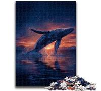Whales Under The Night Sky 1000 Piece Jigsaw Puzzles for Teenagers,Challenging Game Gifts for Is Ideal As A Gift for The Whole Family (50x75cm)