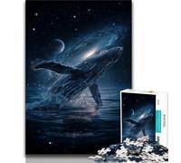 Whales Under The Night Sky Puzzles for Teenagers Teens 1000pc Puzzle,Pattern Assembly Fun at Home Activities,Birthday Present,Travel Gifts 38x26cm