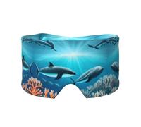 Whales Under the sea Double-Sided Printed Eye mask, Soft and Light-Blocking, Suitable for Travel and Home