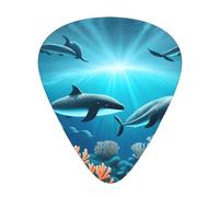 Whales under the sea Guitar picks, 12 pieces per pack, 3 different thicknesses, suitable for guitar, bass, ukulele and other instruments.