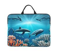 Whales Under The sea Laptop Sleeve (16.5x12.2 inches) - Compatible with 14-inch laptops for Easy Storage