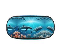 Whales Under The sea Large Capacity Pencil Bag - Multifunctional Storage Box, Portable and Durable Pencil Bag for Office and School Supplies