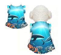Whales under the sea M Pet Apparel for Small Dogs-Cute Summer Outfit for Puppy, Soft Breathable Pet Clothes for Cat