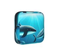 Whales Under the sea Period Proof Storage Bag-Feminine Hygiene Travel Case for Sanitary Pads, Discreet Mensural Pouch for Purse Office