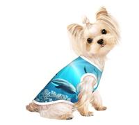 Whales under the sea Pet Breathable Sleeveless T-shirt S for Small Dogs and Cats Soft, Lightweight, Stylish