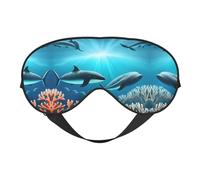 Whales Under The sea Print Eye Mask for Comfortable Sleep – Elastic Nighttime Shade, Perfect for Plane, Travel, and Meditation
