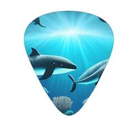Whales under the sea Printed guitar picks - three thicknesses: thin, medium and thick, suitable for electric guitar, bass and ukulele.