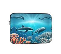 Whales Under The sea Printed Laptop Protective Case Portable Laptop Bag Suitable for Everyday Use 15 inch