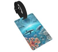 Whales Under The sea Prints Luggage Tags are Lightweight Easy to Use and Quick to Identify for Travel Suitcases, and Duffel Bags.