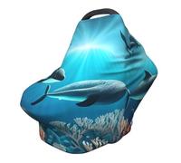 Whales under The sea Versatile full-print Stroller Chair Cover/Nursing Cover, specially designed for your baby