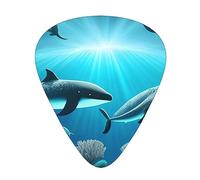 Whales under the sea Wear-resistant guitar picks, thin, medium, heavy, 12 pieces of guitar picks, suitable for guitar, bass, electric guitar, ukulele,