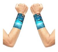 Whales under the sea Wrist sleeve.Elastic Athletic Sleeve Pair,
