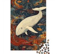 Whale's Underwater Odyssey 1000-Piece Puzzle for Adults, 70x50cm/1000pcs, Made for Unhurried Hands-on Leisure; White Cardboard for Steady Handling