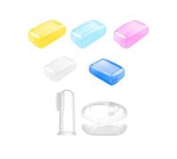 WHALESALE 6pcs Toothbrush Cover Set with Silicone Finger Brush and Case Portable Finger Tongue Cleaner Travel Toothbrush Cap Protectors with Soft Cleaning Finger Brush