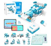 WhalesBot D1 Pro 21-in-1 STEM Coding Robot Kit for Kids (Ages 4-10), 280+ Piece Educational Building Set with Programming and App Control, Guide