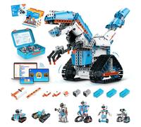 WhalesBot E7 Pro Coding & Remote Control Robot Kit for Kids 8+, Scratch & Modular Programming, Educational Engineering Science Toy Set with Smart Controller/Sensors/Motors for Kids Ages 8-12, 12-16