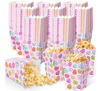 Whaline 100 Pcs Valentine's Day Mini Popcorn Boxes Cardboard Popcorn Container Pastel Pink Conversation Heart Treat Candy Goodie Boxes for Wedding Birthday Party Supplies, 2.2 x 4.2 x 3 inch