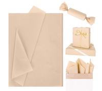 Whaline 100 Sheets Desert Tan Tissue Paper Pastel Tan Gift Wrapping Paper Bulk Solid Color DIY Art Craft Tissue Paper for Packaging Wedding Birthday Baby Shower Bouquet, 13.7 x 19.6 Inch