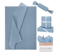 Whaline 100 Sheets Dusty Blue Tissue Paper Pastel Blue Gift Wrapping Paper Bulk Solid Color DIY Art Craft Tissue Paper for Packaging Wedding Birthday Baby Shower Bouquet, 13.7 x 19.6 Inch, WH12339