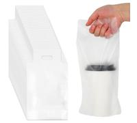 Whaline 1000 Count Handle Drinking Poly Bags 1 Cup Clear Handle Drink Carriers Plastic Packaging Bags for Delivery Take Out Cup Holder Beverage Coffee Juice Milk Tea Stores, 11 x 6.3 Inch