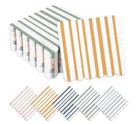 Whaline 100Pcs Boho Scalloped Cocktail Napkins Mixed Stripe Ice Cream Disposable Paper Napkins 5 Mixed Colors Pastel Cocktail Beverage Napkins for Pastel Party Bar Drink Birthday Decorations Supplies