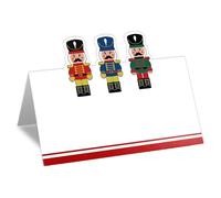 Whaline 100Pcs Christmas Place Cards 2 x 3.5 Inch Cartoon Nutcracker Tented Cards Seating Cards for Birthday Baby Shower Party Table Setting