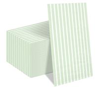Whaline 100Pcs Sage Green and White Stripe Guest Napkins Disposable Paper Striped Dinner Hand Napkin for Wedding Bridal Baby Shower Party Supplies Kitchen Bathroom Table Decor