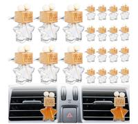 Whaline 10Pcs Back to School Appreciation Gift Car Air Freshener Diffuser Inspirational Empty Glass Essential Oil Diffuser Perfume Bottle for Teachers Students (Star)