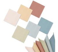 Whaline 120 Sheet Neutral Color Cocktail Napkin 2 Ply Boho Dusty Blue Peach Cream Color Paper Napkins 6 Colors Disposable Dinner Napkins For Wedding Birthday Supplies