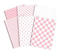 Whaline 120 Sheets Pink White Tissue Paper Stripe Dot Plaid Checkerboard Wrapping Paper Minimalist Art Paper for Birthday Baby Shower Wedding Party DIY Crafts, 14 x 20 Inch