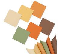 Whaline 120Pcs Fall Cocktail Napkins Brown Orange Green Nude Disposable Napkins 6 Autumn Color Paper Beverage Napkin for Fall Harvest Thanksgiving Party Supplies