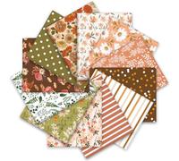 Whaline 12Pcs Boho Cotton Fabric Bundles Watercolor Floral Greenery Fat Quarters Retro Garden Quilting Patchwork for Spring DIY Handmade Crafting, 18 x 22 Inch