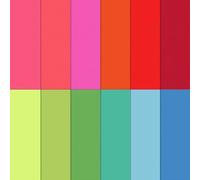 Whaline 12Pcs Neon Color Cotton Fabric Bundles Colorful Quarters Bright Color Sewing Fabrics for DIY Handmade Craft Decor, 18 x 22 in