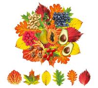 Whaline 150 Pcs Fall Parchment Paper Leaves Autumn Leaf Cheese Charcuterie Paper Table Decorations for Thanksgiving Party Dinner Food Accessories, 6 Designs