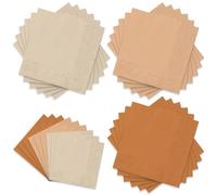Whaline 150Pcs Earth Tone Paper Napkins 3 Colors Dinner Serviettes Napkins Gradient Disposable Luncheon Napkins for Party Celebration Gathering Supplies Table Decor
