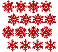 Whaline 16 Pack Christmas Coasters, Red Snowflake Design Cup Mats Wine Tea Coffee Mats Gift Box Decor for Christmas Party Winter Holiday Wedding Dinner Decoration (4 Styles)