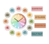 Whaline 16 Pcs Clock Numbers Bulletin Board Kit Colorful Boho Sun Telling Time Bulletin Board Clock Numbers Labels for Back to School Learning Time Classroom Decor Teacher Supplies