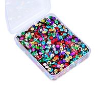 Whaline 20,000 Pcs Bulk Loose Sequins Round Cup Sequins Iridescent Spangles Flat Beads with Storage Box for Crafts, Sewing, Slime, Wedding, Christmas DIY Arts Crafts, 80 Grams, 6 mm