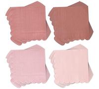 Whaline 200 Pack Dusty Pink Cocktail Napkins Boho Gradient Color Paper Napkins with Scalloped Edges Thick Disposable Luncheon Napkins for Girls Baby Shower Table Decoration Party Supplies, 5 x 5 Inch