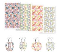 Whaline 20Pcs Groovy Retro Clay Transfer Paper Smile Face Daisy Transfer Paper for Boho DIY Art Crafts Polymer Clay Jewelry Earrings Making Supplies, 4.7 x 2.8 Inch