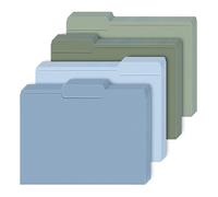 Whaline 24 Pack Blue Green File Folders Letter Size 4 Colors Sage Green Dusty Blue File Pockets with 1/3 Cut Tab for Home Office Classroom Supplies, 8.9 x 11.6 Inch