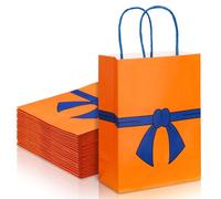 Whaline 24 Pcs Anime Theme Paper Bags with Handles Orange Blue Candy Treat Goodie Gift Bags for Cartoon Animation Birthday Party Favor Supplies, 5.9 x 8.3 x 3.1 Inch