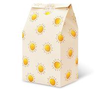 Whaline 24Pcs Boho Sun Party Favor Bags First Trip Around The Sun Gift Bags with Tag Sticker Decals Yellow Sun Goodie Bags Paper Treat bags for Baby Shower Birthday Party Supplies,4.7 x 3.1 x 8.7inch