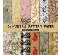 Whaline 24pcs Chinoiserie Pattern Paper, 12 Designs, Double-Sided, 30 x 30cm, Glossy, Square, Perfect for Crafts & Scrapbook