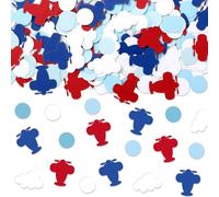 Whaline 300Pcs Airplane Table Confetti Cloud Airplane Dot Table Centerpieces for Aviation Birthday Baby Shower Party Supplies