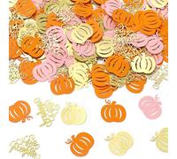 Whaline 300Pcs Fall Table Confetti Pink Orange Gold Little Pumpkin Table Centerpieces for Autumn Harvest Thanksgiving Birthday Baby Shower Party Supplies