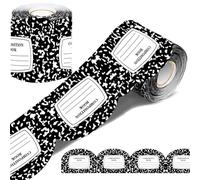 Whaline 32.8ft Back to School Bulletin Board Border Black White Composition Notebook Die-Cut Border Trim for Home Office Classroom Chalkboard Wall Decoration