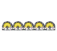 Whaline 32.8ft Back to School Bulletin Board Border Pencil Rainbow Composition Die-Cut Border Trim for Home Classroom Chalkboard Wall Decoration