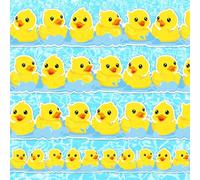 Whaline 32.8Ft Yellow Duck Bulletin Board Border Cute Cartoon Duck Die Cut Trim Border Roll for Summer Classroom Chalkboard Wall Decor